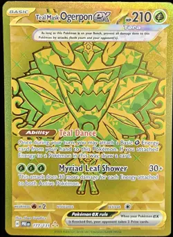 TEAL MASK OGERPON EX 2025 Pokemon TCG PRISMATIC EVOLUTIONS Hyper Rare 177/131 - Image 3