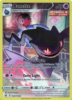 Pokemon Banette TG07/TG30 Lost Origin Sword & Shield Trainer Gallery - Image 1