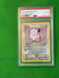 1999 Pokemon Base Set Clefairy Holo (#5) - Shadowless, PSA 6 EX-MT - Image 1