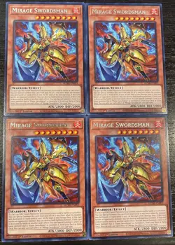 4x Yugioh! Mirage Swordsman MZMI-EN003 Rare 1st Ed NM - Image 1