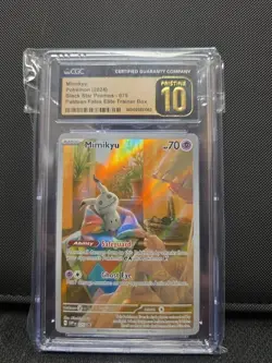 CGC 10 Prestine Mimikyu Promo 075 Black Star Pokemon Card paldean fates - Image 1