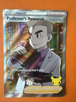 Professor's Research Trainer Card Supporter Professor Oak Pokemon 054/025 - Image 1