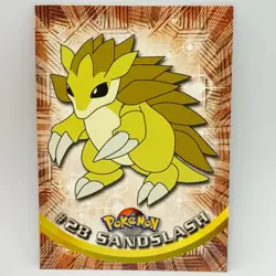 Sandslash #28 - Topps TV Animation Trading Card - Pokemon Card - EXC - Image 1