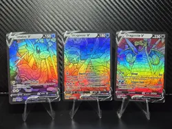 Dratini, Dragonair & Dragonite CUSTOM Stained Glass Holo Cards -Display Only - Image 1