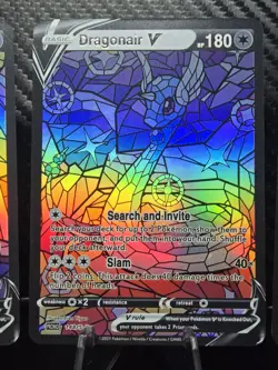 Dratini, Dragonair & Dragonite CUSTOM Stained Glass Holo Cards -Display Only - Image 3
