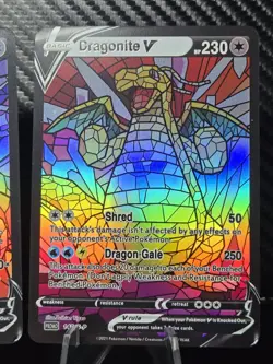 Dratini, Dragonair & Dragonite CUSTOM Stained Glass Holo Cards -Display Only - Image 4