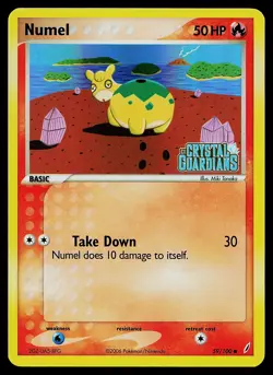 Pokemon Card - Numel Crystal Guardians Stamped 59/100 Reverse Holo - Image 1