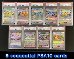 PSA 10 Eevee Evolution RR Sequential 9-Card Set Terastal Festival sv8a Japanese - Image 1