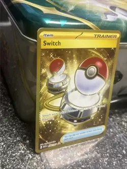 Pokemon TCG Switch Trainer Full Art Hyper Rare Gold Card 206/165 - Image 3
