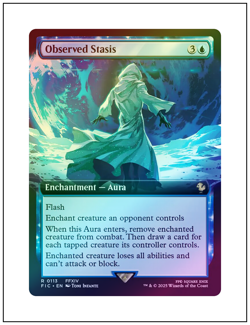 1x Observed Stasis, Extended Art Foil, Magic MTG NM - Image 1