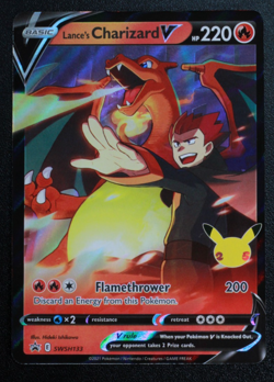 Pokemon TCG Lance's Charizard V Black Star Promo SWSH133 Celebrations - Image 1