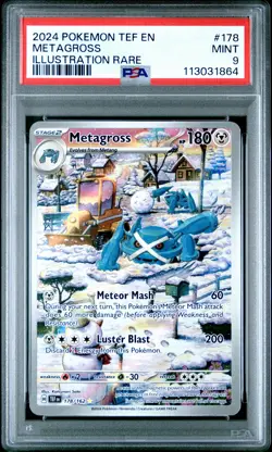 2024 POKEMON TEF EN-TEMPORAL FORCES ILLUSTRATION RARE #178 METAGROSS PSA 9 - Image 1