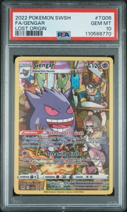 2022 POKEMON SWORD & SHIELD LOST ORIGIN #TG06 FULL ART/GENGAR PSA 10 - Image 1