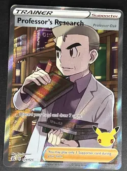 Pokemon TCG Professors Research Professor Oak 24/25 Celebrations Holo NM - Image 1