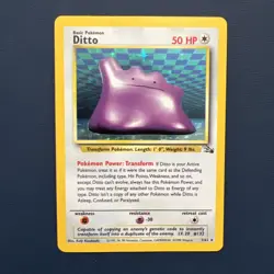Pokemon Ditto 3/62 WotC Fossil Unlimited Holo Rare MP - Image 1