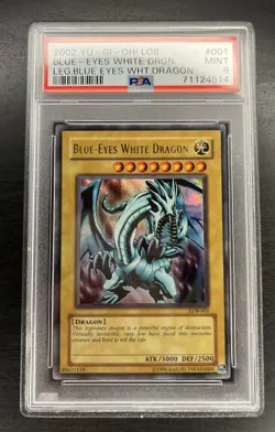 Yugioh 2002 PSA 9 Blue Eyes White Dragon LOB Unlimited ORIGINAL 2002 - Image 1