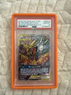Pokemon TCG Moltres Zapdos Articuno GX Black Star Promo Card SM210 PSA 10 - Image 1