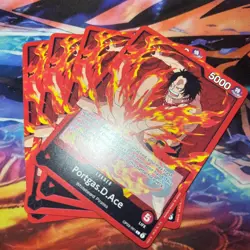(4x) Portgas.D.Ace - OP03-001 - Leader - Near Mint English One Piece Card Game - Image 1