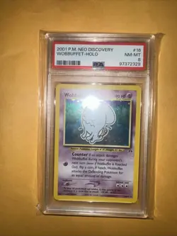 Pokemon TCG Wobbuffet Neo Discovery Holo Card 16/75 PSA 8 NM-MT WOTC Vintage - Image 1