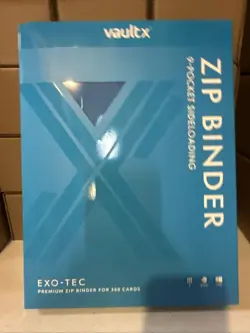 VaultX Binder Neon Blue 9 POCKET Exo-Tec Zip Binder BRAND NEW Holds 360 Cards - Image 1