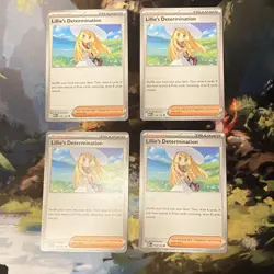 Playset of 4 Lillie's Determination (MEG 119/132) uncommon Pokemon TCG cards - Image 1