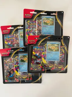 [LOT OF 4] Pokemon TCG Mega Evolution Psyduck 3 Pack Blister Promo Card - Image 1