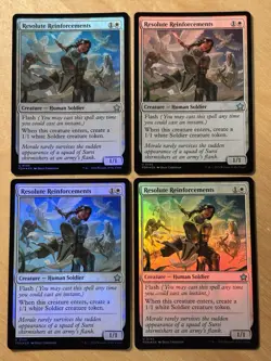 MTG Magic the Gathering 1x Resolute Reinforcements Foil Foundations NM - Image 1