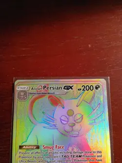 2019 POKEMON COSMIC ECLIPSE ALOLAN PERSIAN GX 257/236 SECRET RARE RAINBOW FA - Image 2