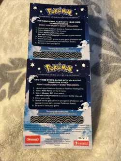 Pokemon Scarlet and Violet: Gamestop Shiny Miraidon OR Koraidon Code UNSCRATCHED - Image 2