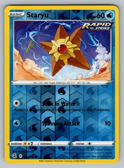 Staryu SWSH08: Fusion Strike Pokemon #052/264 Reverse Holo NM - Image 1