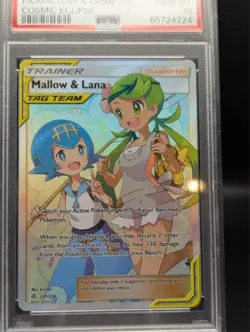 2019 Pokemon Sun & Moon Cosmic Eclipse Mallow & Lana FA #231 PSA 10 GEM MINT - Image 2