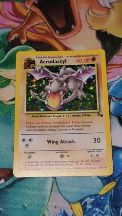 Pokemon TCG Aerodactyl 1/62 Fossil Holo English WOTC Vintage Unlimited 1999 MP - Image 1