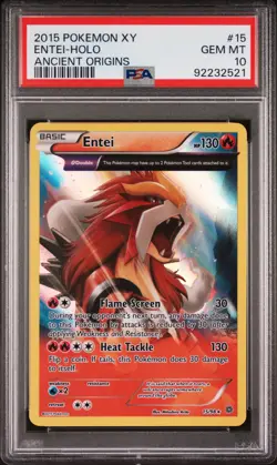 2015 POKEMON XY ANCIENT ORIGINS #15 ENTEI-HOLO PSA 10 - Image 1