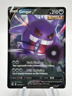 Pokemon Gengar v Fusion Strike Ultra Rare Holo Card 156/264 - Image 1