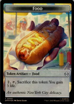 MTG Spider // Food Double-Sided Token Foil NM Marvel's Spider-Man Magic - Image 2