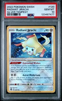 2022 POKEMON SWORD & SHIELD SILVER TEMPEST #120 RADIANT JIRACHI PSA 10 - Image 1