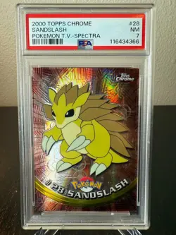 Pokemon 2000 Topps Chrome Sandslash Spectra PSA 7 Near Mint #28 - Image 1