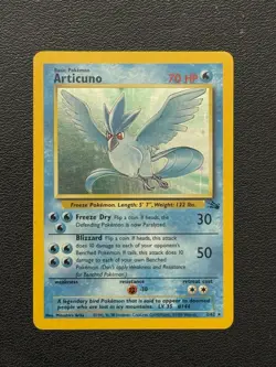 Pokemon TCG Articuno Fossil 2/62 Holo Unlimited Holo Rare 1999 Vintage WOTC LP - Image 1