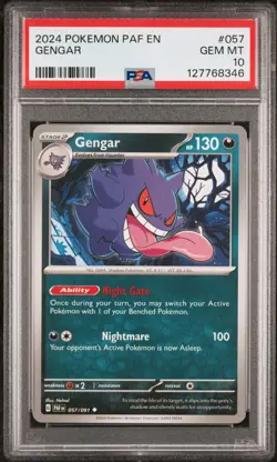 2024 Pokemon PAF Gengar #057 PSA 10 GEM MINT - Perfect Condition - Night Gate Ab - Image 1