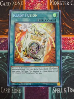 Yu-Gi-Oh! TCG Ready Fusion DAMA-EN066 Secret Rare 1st Edition Near Mint - Image 1