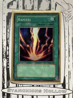 Yu-Gi-Oh! TCG Raigeki - The Legend of Blue Eyes White Dragon (LOB-053) SR NM - Image 1