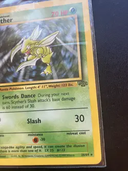 Scyther Jungle Rare 26/64 WOTC Vintage Pokemon Card NM 1999 - Image 3