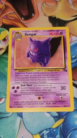 Gengar 20/62 Pokemon Card TCG Vintage WOTC Fossil Regular Non-Holo Rare NM - Image 1
