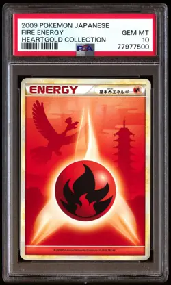PSA 10 Gem Mint Fire Energy Heartgold Collection 2009 Japanese Card Graded - Image 1