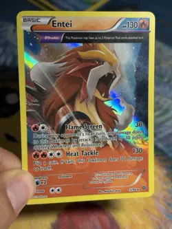Entei 15/98 XY Ancient Orgins Reverse Holo Pokemon Card Rare Full Art DMG - Image 3
