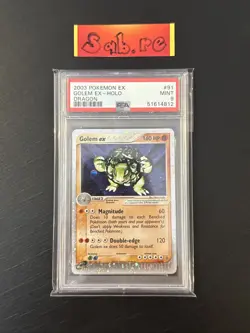 PSA 9 Golem ex Dragon Holo Rare 91/97 Pokemon Card - Image 1