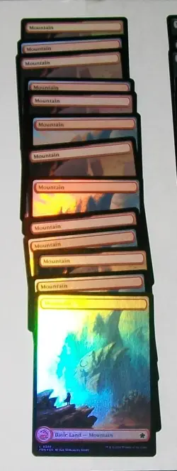 13x Mountain Foil Full Art Land card Foundations lot MTG - Image 1