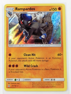 Pokemon TCG Rampardos Sun & Moon: Ultra Prism 065/156 Holo Holo Rare NM - Image 1