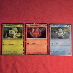 Pokemon 151 Lot: Charmander SVP 046 Squirtle 047 Bulbasaur 048 Holo Promo LP/NM - Image 1
