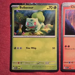 Pokemon 151 Lot: Charmander SVP 046 Squirtle 047 Bulbasaur 048 Holo Promo LP/NM - Image 2